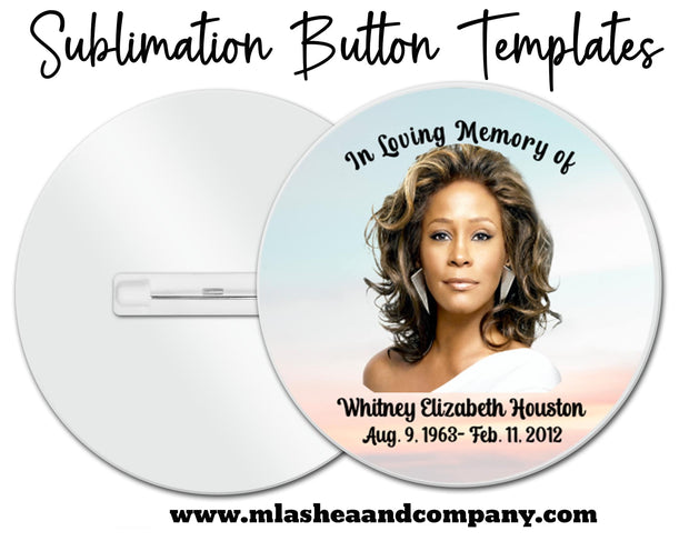 Memorial Button Circle Template plus mocks shown