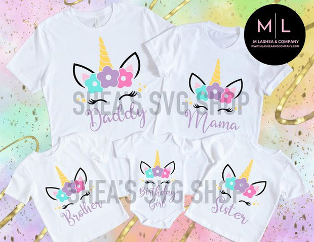 Unicorn Family SVG Bundle