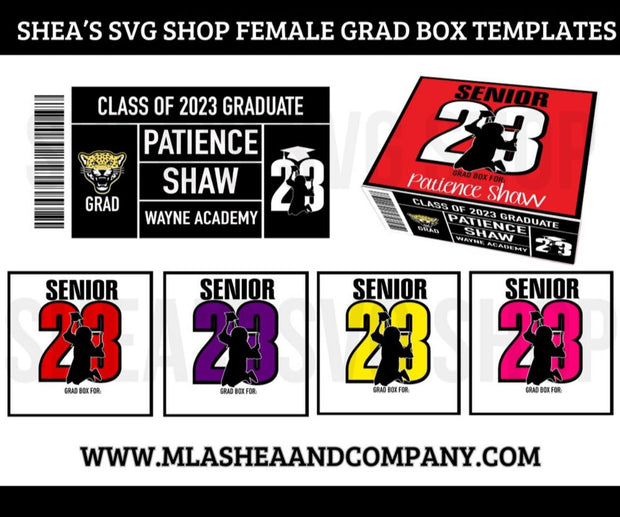 FEMALE GRAD BOX TEMPLATES