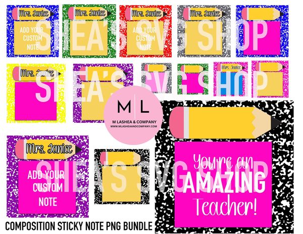 Composition Sticky Note PNG Bundle