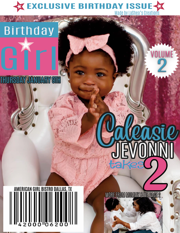 BIRTHDAY GIRL (AMERICAN GIRL INSPIRED) MAGAZINE COVER TEMPLATE