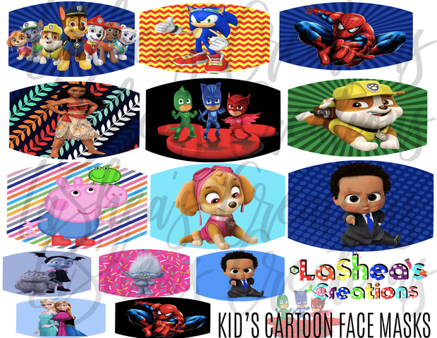 Cartoon Character Face Masks