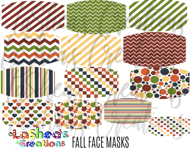 Fall Face Mask Template Bundle