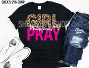 Girl Pray Heat Transfers- (Cotton, Poly, Blend)