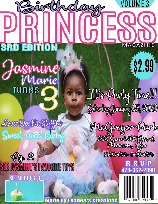 Birthday Princess Magazine Cover Template