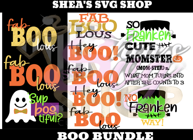 Boo SVG Bundle Plus Mocks Shown