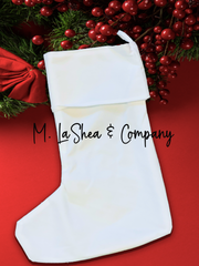 Blank White Soft Plush Stocking