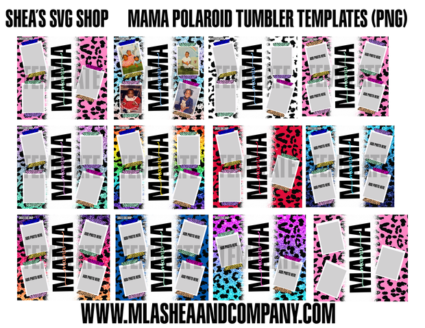 Mama Polaroid Tumbler Templates (PNG)