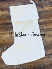 Blank White Soft Plush Stocking