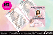 Pink Clouds Obituary Template Bundle