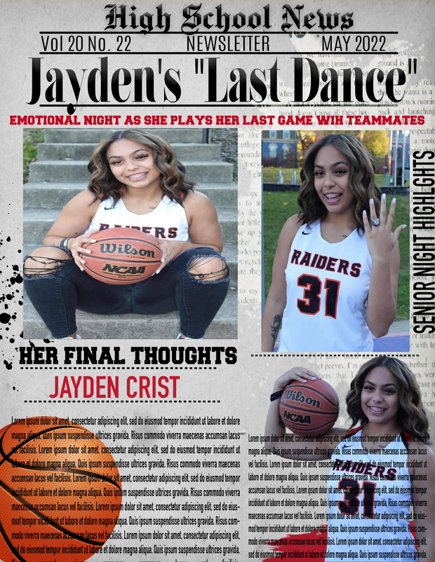 Last Dance Senior Basketball Newsletter .PSD Template