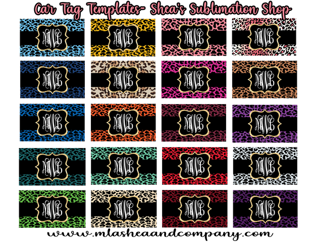 Sublimation License Plate Leopard Templates (PNG)