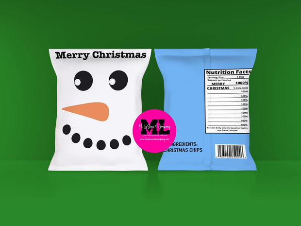 Christmas Chip Bag Templates