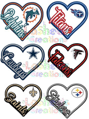 NFL HEARTS SVG SET (3) of 8