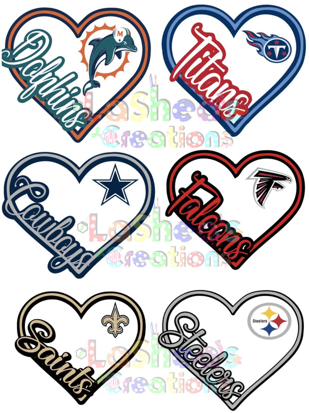 NFL HEARTS SVG SET (3) of 8