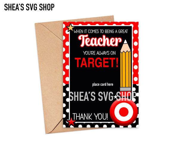 Teacher Gift Card Digitals/Printables (PNG)